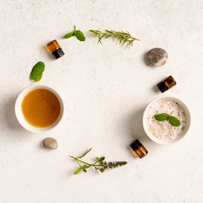 Ayurvedic Mortar and Herbs